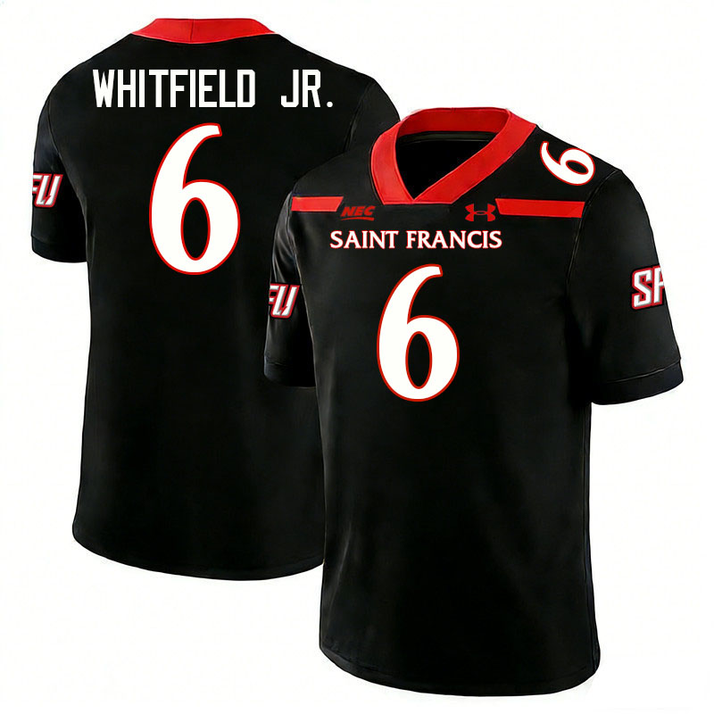 Saint Francis Red Flash #6 Nick Whitfield Jr. College Football Jerseys,Uniforms Stitched-Black